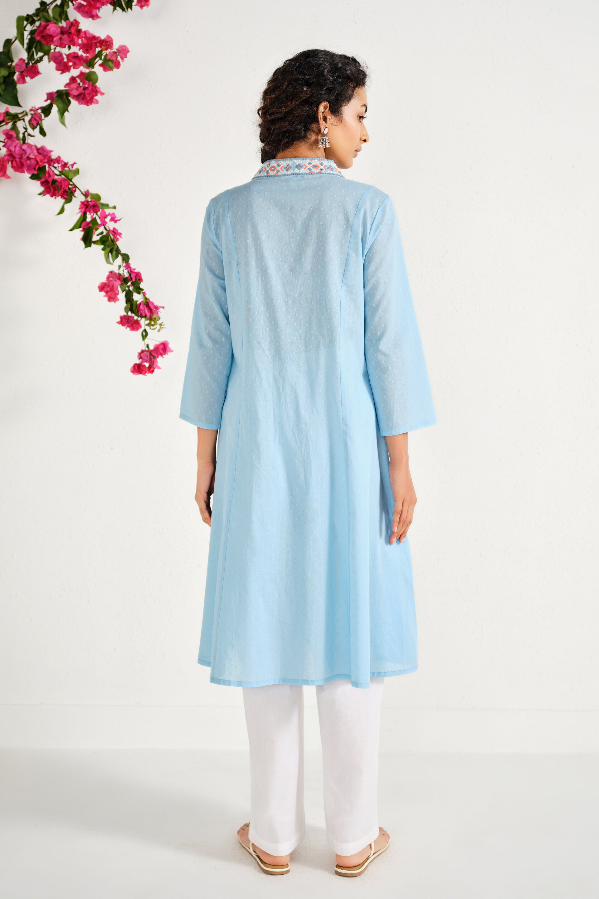 Mehroz Blue Kurta, Sky Blue, image 6